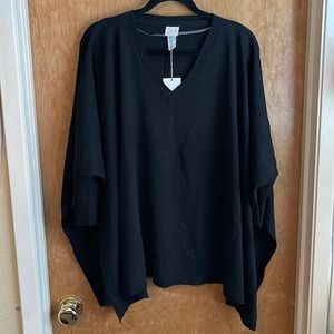 A NEW DAY poncho sweater oversized 3/4 sleeve OSFM NWT BLACK